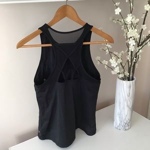 Gap Fit Black Sexy Mesh Back Activewear Tank Top
